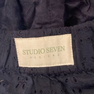 Studio Seven Navy Lazy Daisy Pants